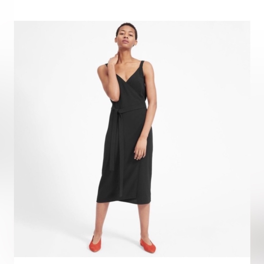 Everlane Black Wrap Midi Dress